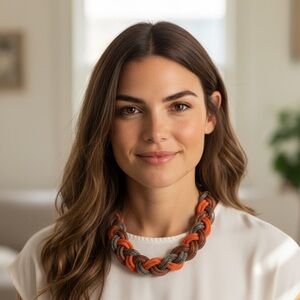 Stylish Multitone Braided Mesh Necklace